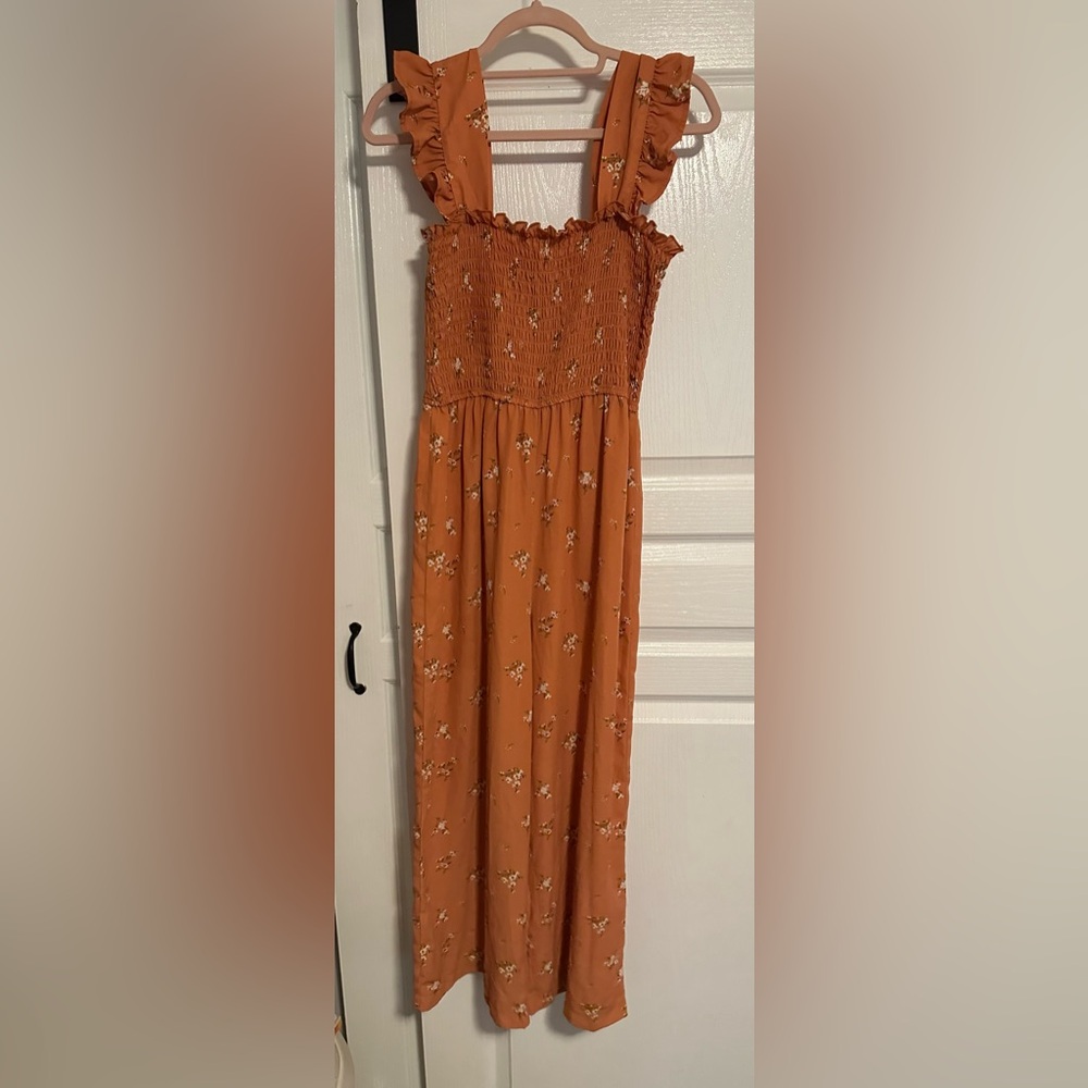 Peach flower romper